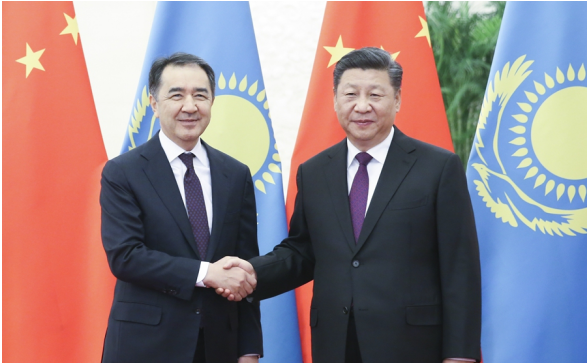 Chinese President Xi Jinping met with Kazakh Prime Minister Shakintayev at the Great Hall of the People in Beijing