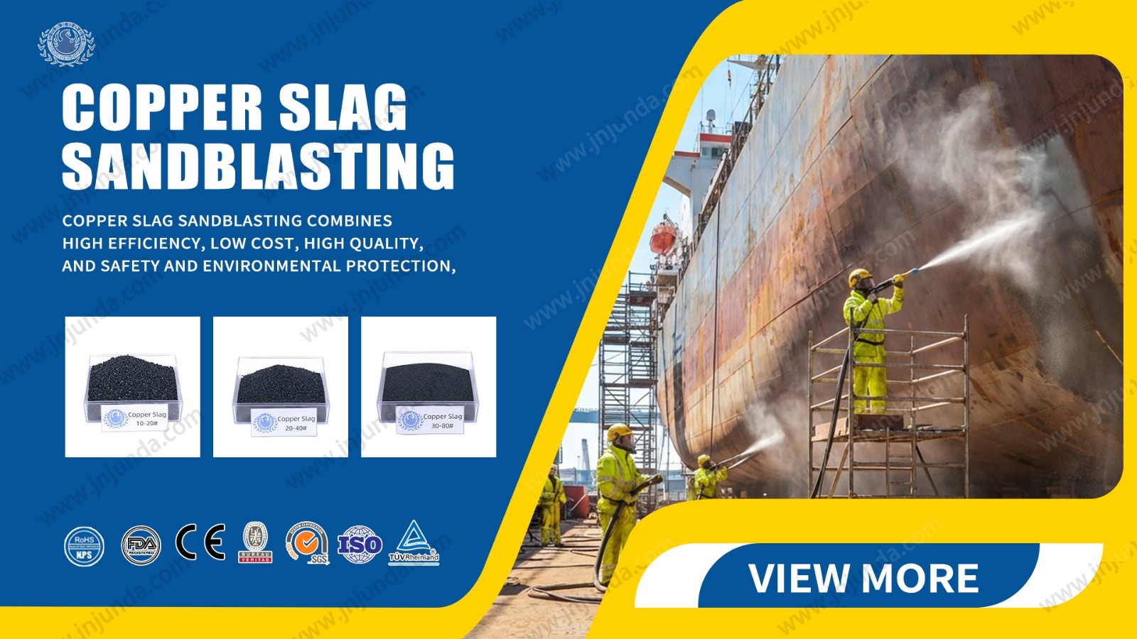 Copper slag sandblasting: The economical solution  for large-area surface treatment in shipbuilding